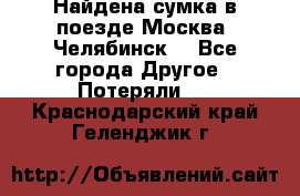 Найдена сумка в поезде Москва -Челябинск. - Все города Другое » Потеряли   . Краснодарский край,Геленджик г.